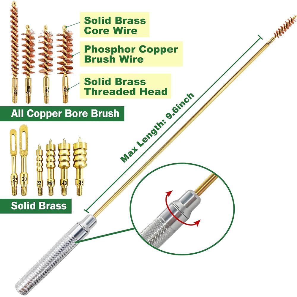 All Brass .22,.357,.38,9mm,.40,.45 Caliber Universal Gun Cleaning Kit for Handgun/Pistol/Rifle — ILANSIN OEM & wholesale gun cleaning supplies All Brass .22,.357,.38,9mm,.40,.45 Caliber Universal Gun Cleaning Kit for Handgun/Pistol/Rifle — ILANSIN OEM & wholesale gun cleaning supplies
