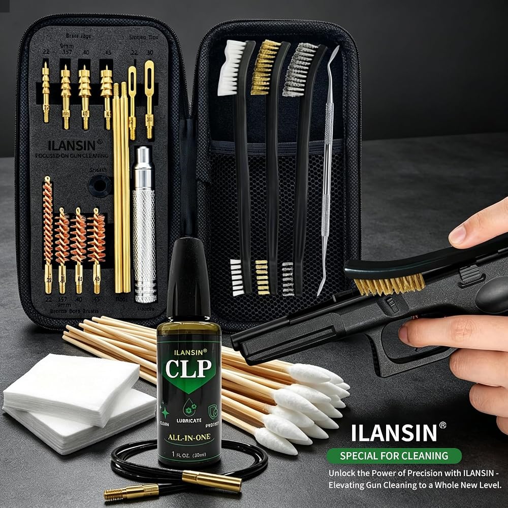 All Brass .22,.357,.38,9mm,.40,.45 Caliber Universal Gun Cleaning Kit for Handgun/Pistol/Rifle — ILANSIN OEM & wholesale gun cleaning supplies All Brass .22,.357,.38,9mm,.40,.45 Caliber Universal Gun Cleaning Kit for Handgun/Pistol/Rifle — ILANSIN OEM & wholesale gun cleaning supplies