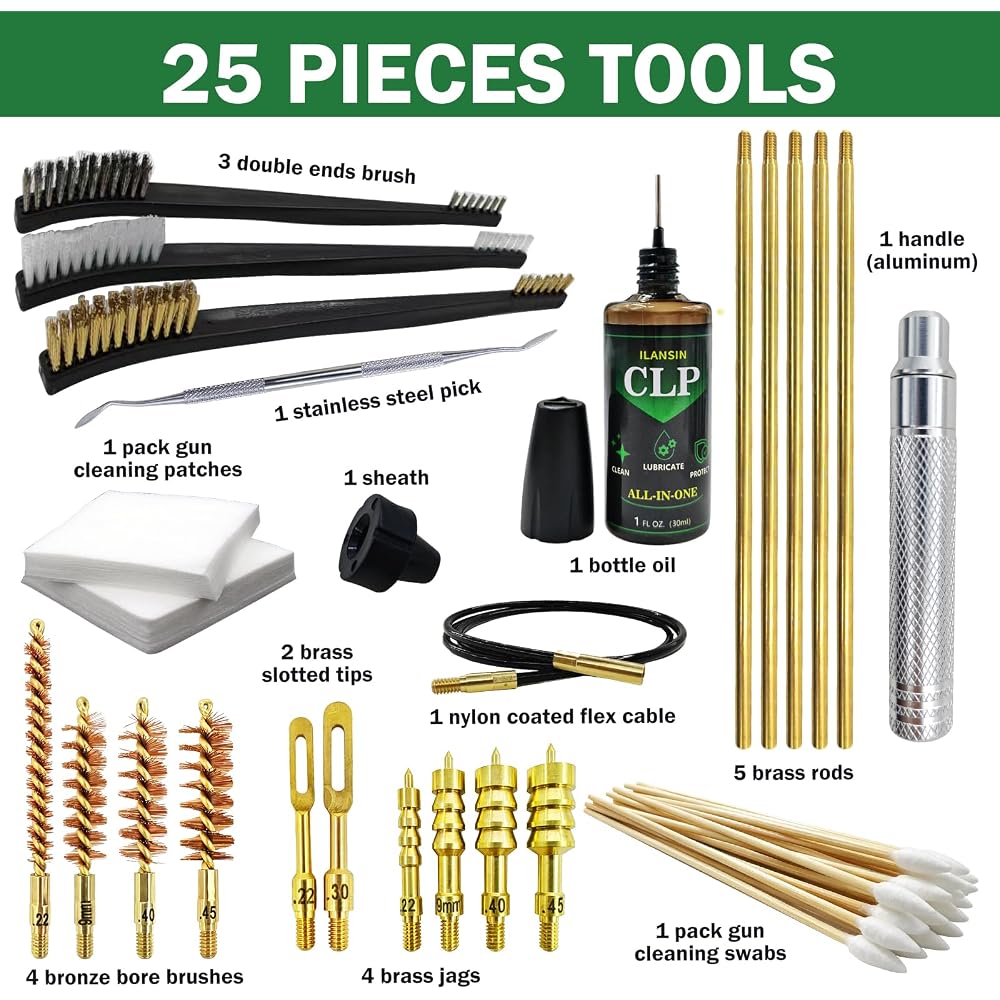 Gun Cleaning Kit Universal Pistol Cleaning Kit for .22 — ILANSIN OEM & wholesale gun cleaning supplies Gun Cleaning Kit Universal Pistol Cleaning Kit for .22 — ILANSIN OEM & wholesale gun cleaning supplies