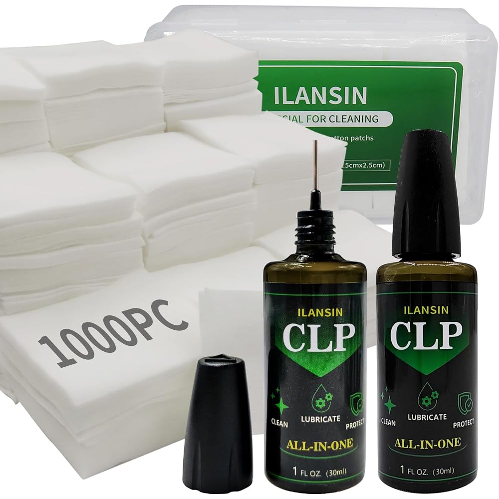 ILANSIN 1000PCS Cotton Patches +2 Bottles CLP Oil（60ml），Lint Free Gun Cleaning Patches/Gun | OEM & Wholesale