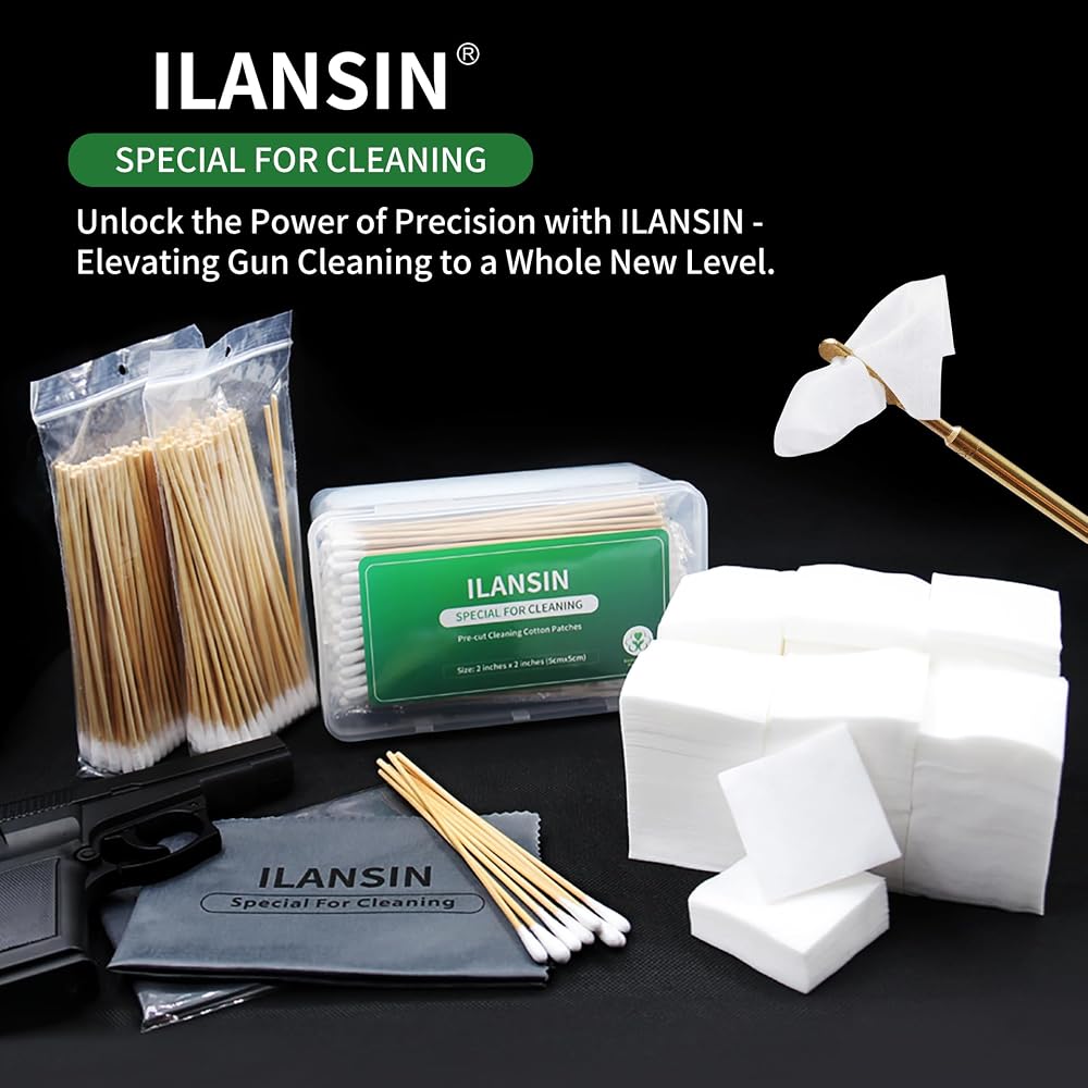 ILANSIN 1000PCS Patches + 200PCS Swabs + 2PCS Gun Cloths — ILANSIN OEM & wholesale gun cleaning supplies ILANSIN 1000PCS Patches + 200PCS Swabs + 2PCS Gun Cloths — ILANSIN OEM & wholesale gun cleaning supplies