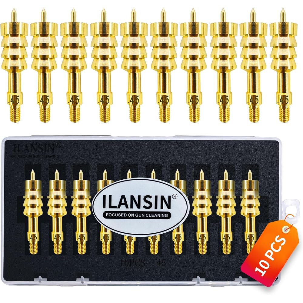 ILANSIN 10PCS Solid Brass Gun Cleaning Jags Supplies .45 Cal 11.5mm Caliber Rifle Cleaning Kit | OEM & Wholesale