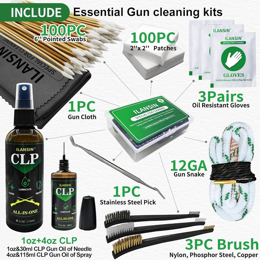 12GA Gun Cleaning Kit - 12 Gauge Bore Snake + 5oz CLP 12GA Gun Cleaning Kit - 12 Gauge Bore Snake + 5oz CLP