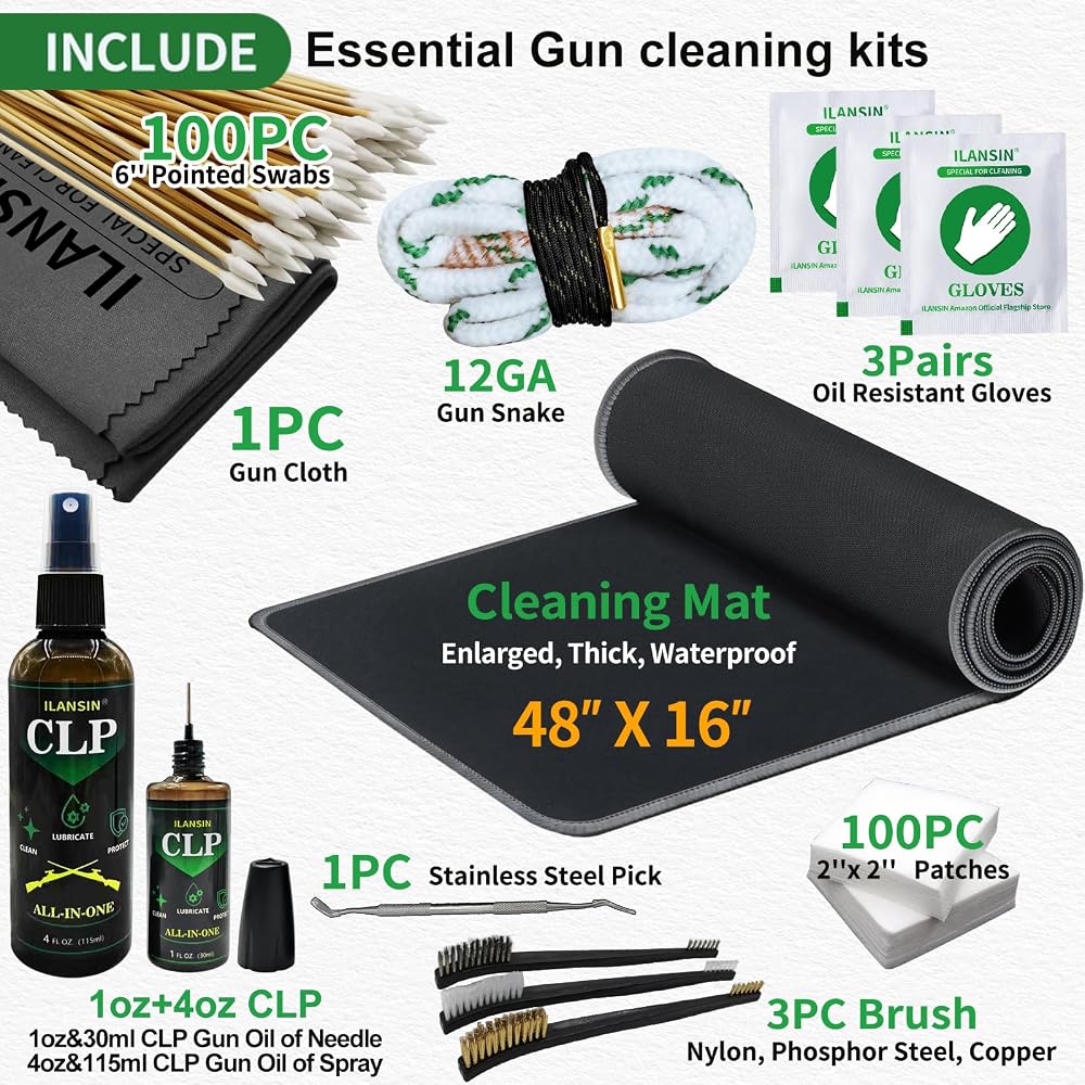 12GA Gun Cleaning Kit with 48" x 16" Oversized Mat 12GA Gun Cleaning Kit with 48" x 16" Oversized Mat