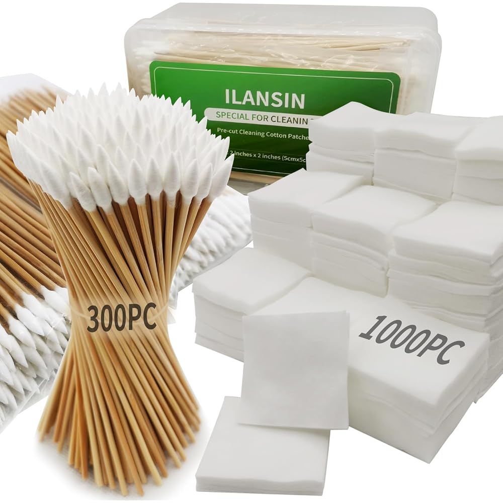 ILANSIN 1300PCS Gun Cleaning Supplies—1000PCS Gun Cleaning Patches +300PCS 6‘’ Pointed Swabs | OEM & Wholesale