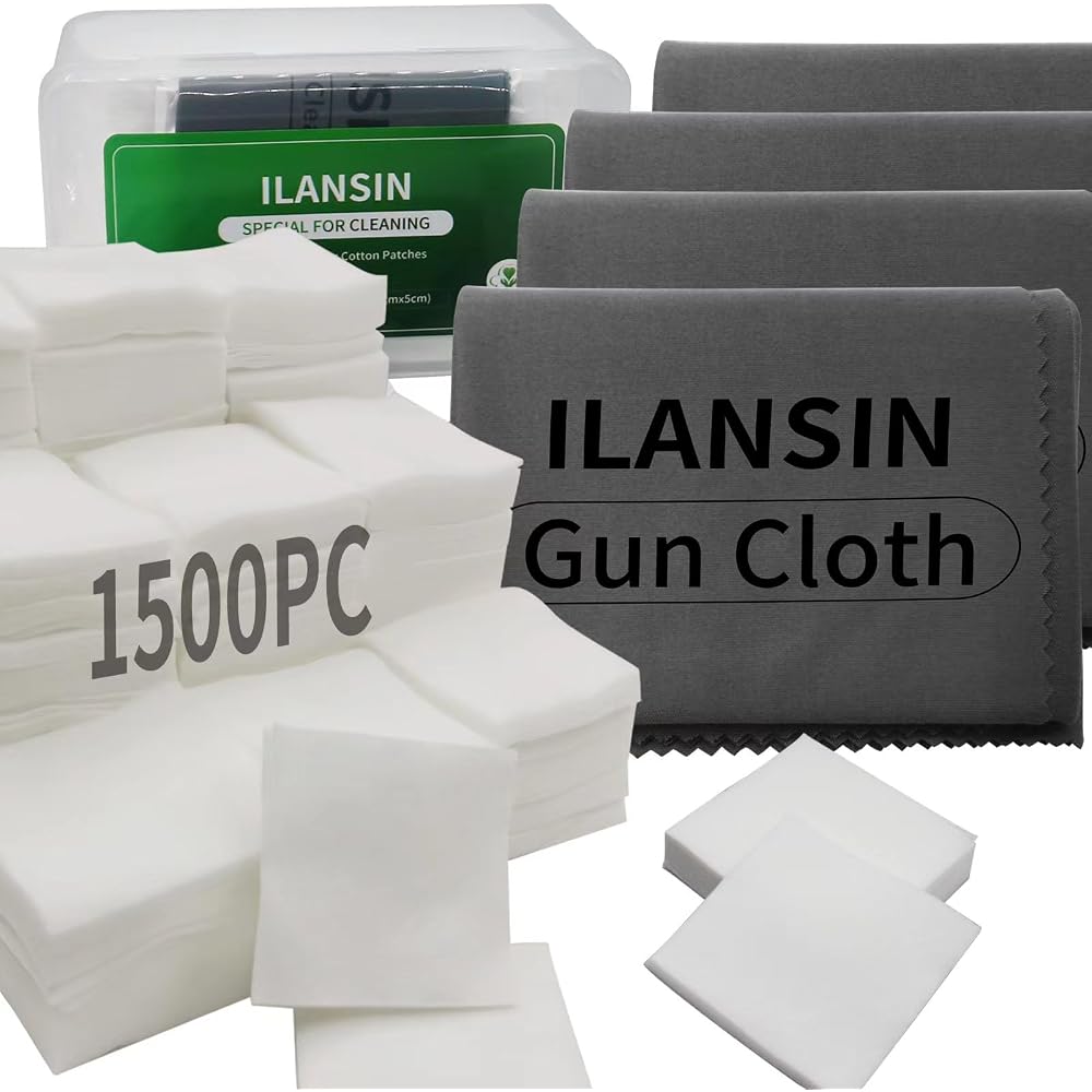 ILANSIN 1500M+4B Gun Cleaning Kit: 1500 Lint-Free Patches + 4 Reusable Microfiber Cloths | OEM & Wholesale