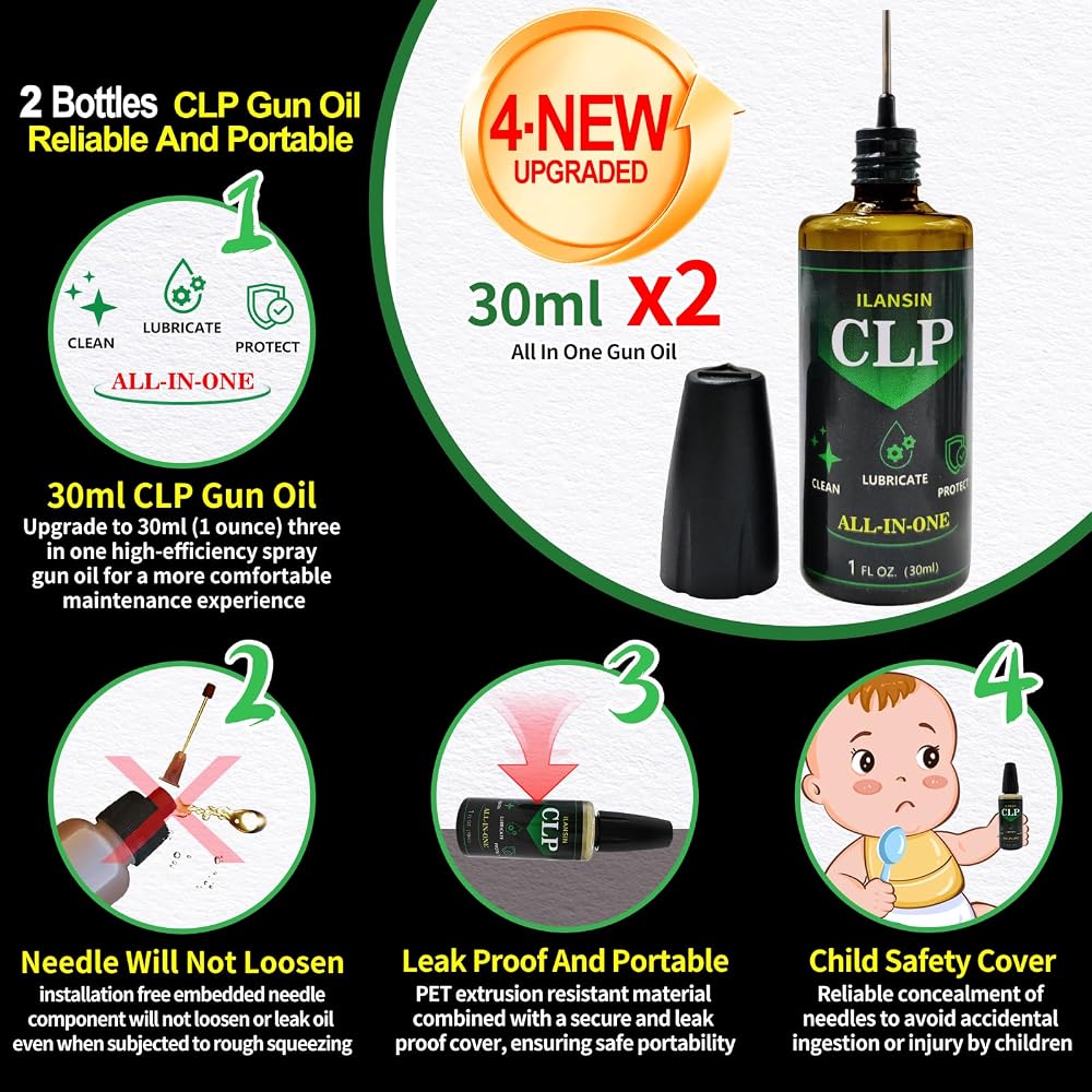 ILANSIN 2000PCS Cotton Gun Cleaning Patches+ 2 Bottles CLP Oil (60ml) — ILANSIN OEM & wholesale gun cleaning supplies ILANSIN 2000PCS Cotton Gun Cleaning Patches+ 2 Bottles CLP Oil (60ml) — ILANSIN OEM & wholesale gun cleaning supplies