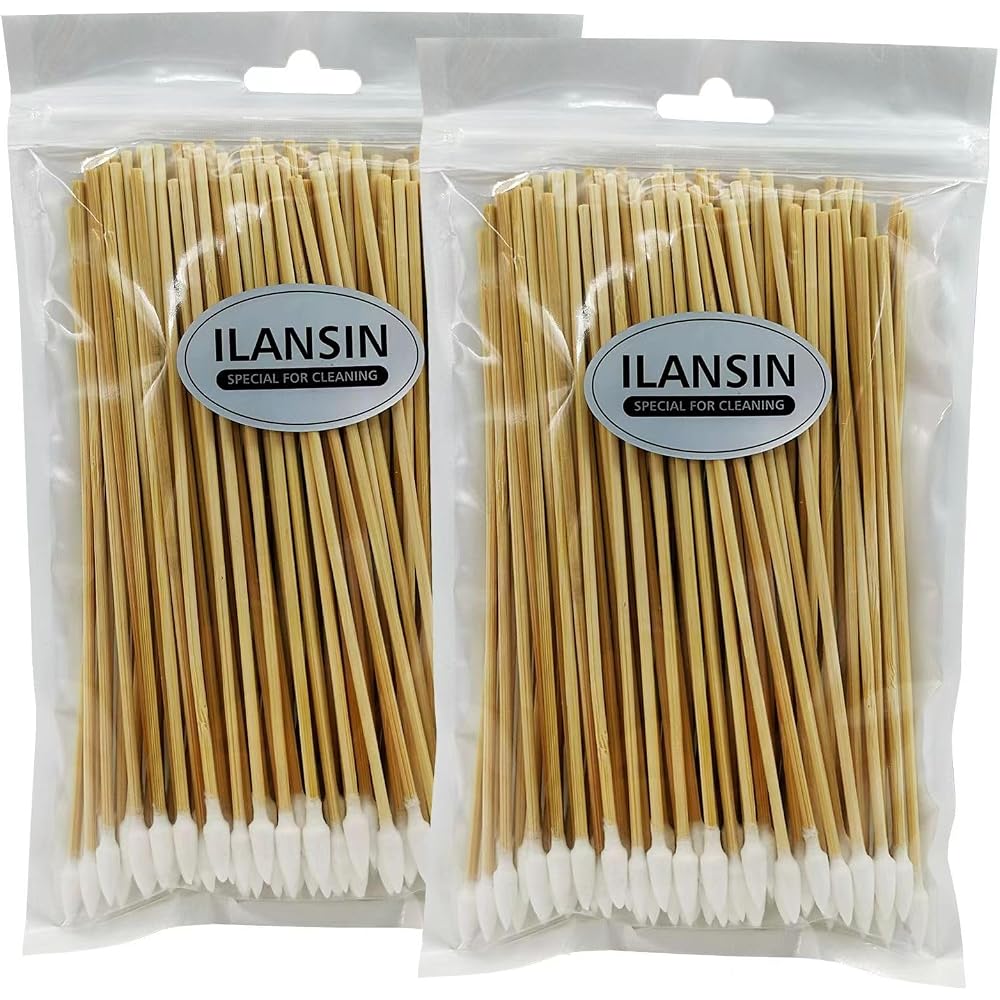 ILANSIN 200PCS Pointed Swabs - 6 inch Long Cotton Swab - Cotton Buds with Strong Bamboo Sticks | OEM & Wholesale