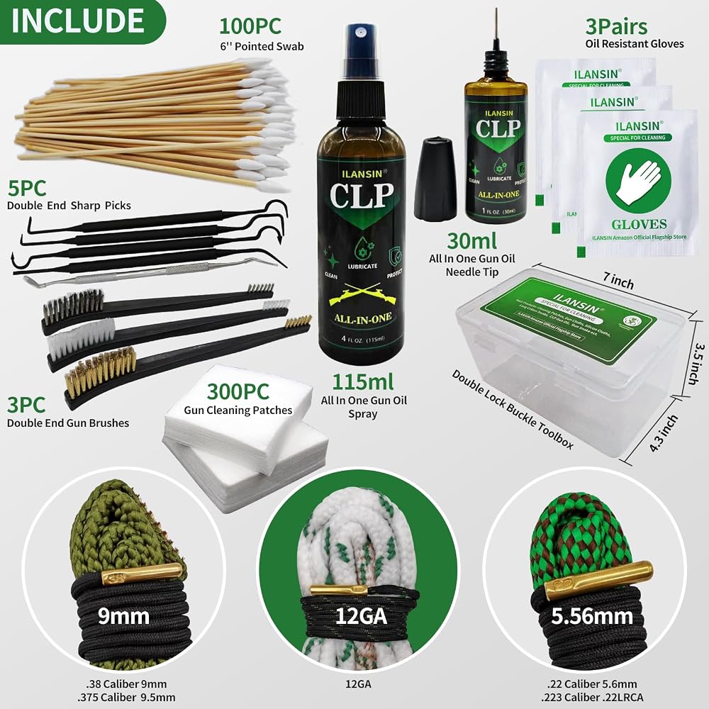 3-Snake Gun Cleaning Kit - 12GA / 5.56mm / 9mm + 5oz CLP 3-Snake Gun Cleaning Kit - 12GA / 5.56mm / 9mm + 5oz CLP