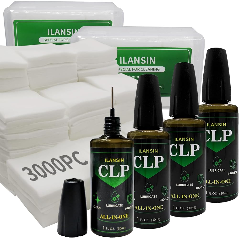 ILANSIN 3000PCS Gun Cleaning Patches+ 4 Bottles CLP Oil (120ml) | OEM & Wholesale