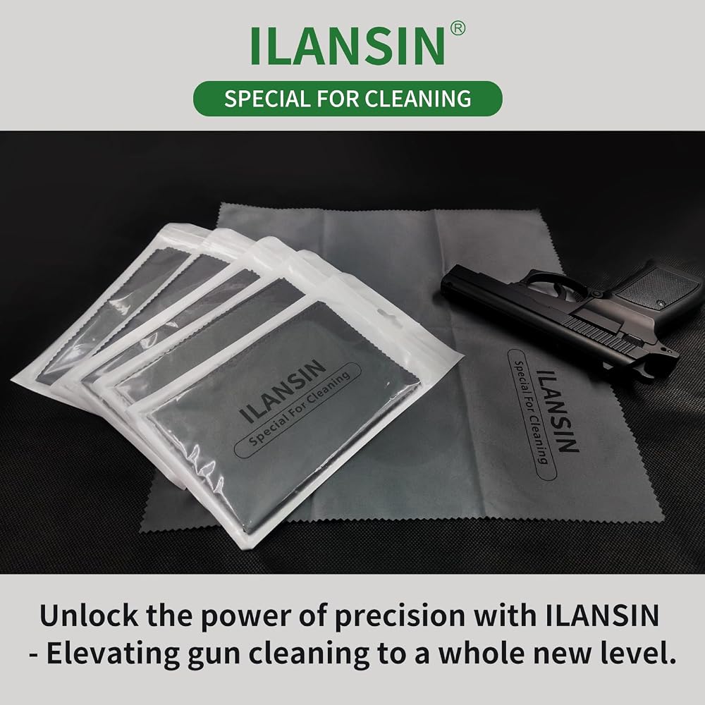 ILANSIN 4Pack Technology Microfiber Black/Gray Gun Cloth-Large Size-Lint Free-Reusable Gun — ILANSIN OEM & wholesale gun cleaning supplies ILANSIN 4Pack Technology Microfiber Black/Gray Gun Cloth-Large Size-Lint Free-Reusable Gun — ILANSIN OEM & wholesale gun cleaning supplies