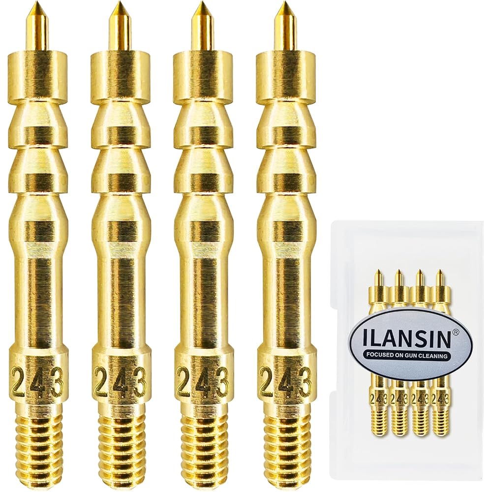 ILANSIN 4PCS Solid Brass Gun Cleaning Jags Supplies .243 Cal 6mm Caliber Rifle Cleaning Kit | OEM & Wholesale