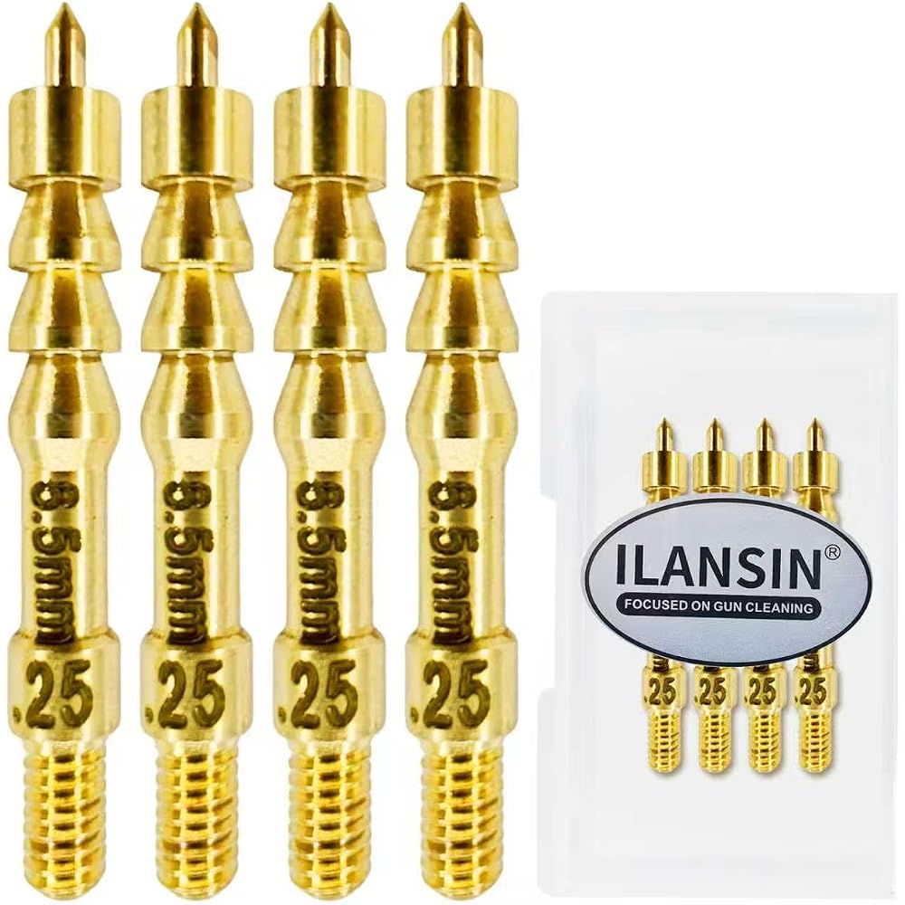 ILANSIN 4PCS Solid Brass Gun Cleaning Jags Supplies .25 Cal 6.5mm Caliber Rifle Cleaning Kit | OEM & Wholesale