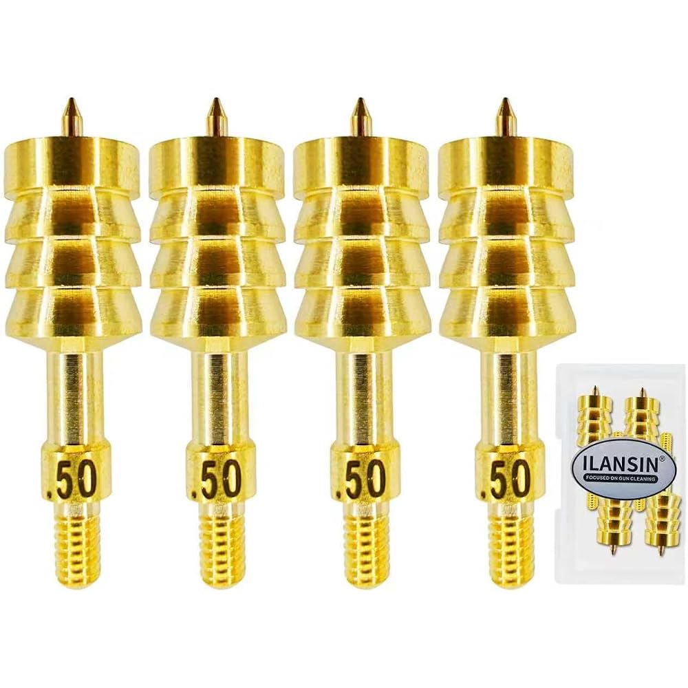 ILANSIN 4PCS Solid Brass Gun Cleaning Jags Supplies .50 Cal 12.7mm Caliber Rifle Cleaning Kit | OEM & Wholesale