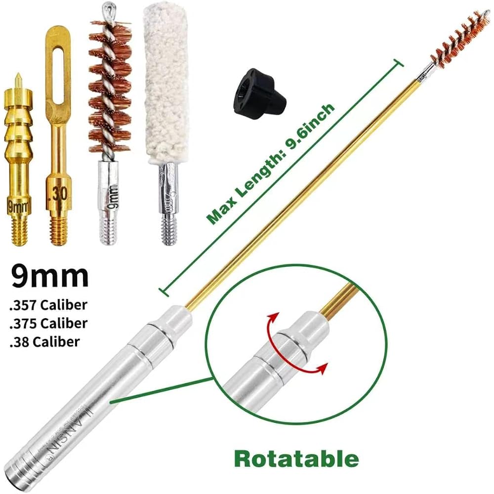 9mm Almighty Gun Cleaning Kit - Rod & Brush Set + Bore Snake 9mm Almighty Gun Cleaning Kit - Rod & Brush Set + Bore Snake