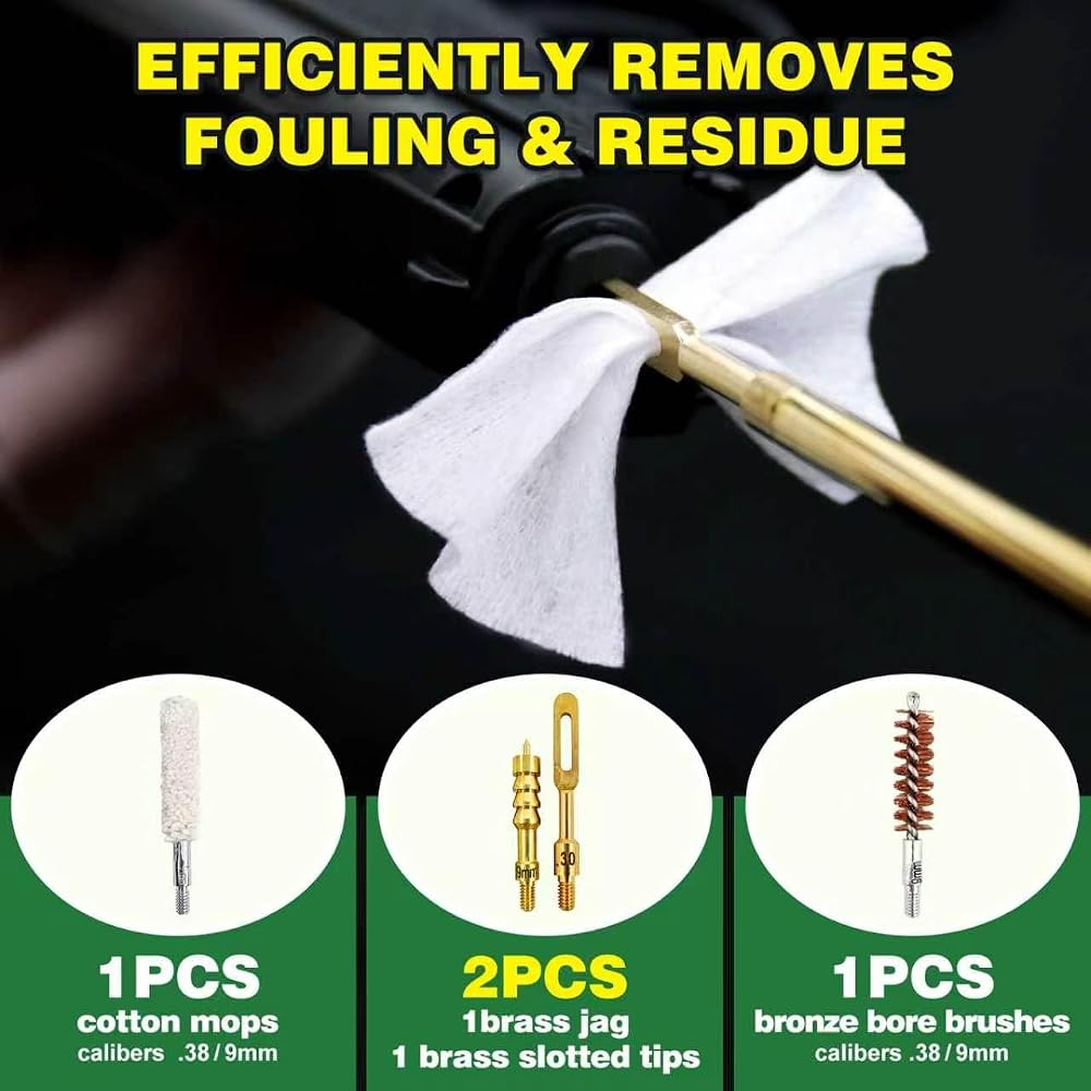 9mm Almighty Gun Cleaning Kit - Rod & Brush Set + Bore Snake 9mm Almighty Gun Cleaning Kit - Rod & Brush Set + Bore Snake