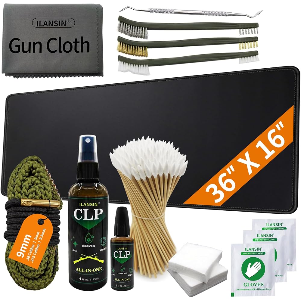 ILANSIN Large Mat(36"x 16")+ Universal /9mm Bore Cleaner+ CLP Oil Gun Cleaning Kits | OEM & Wholesale