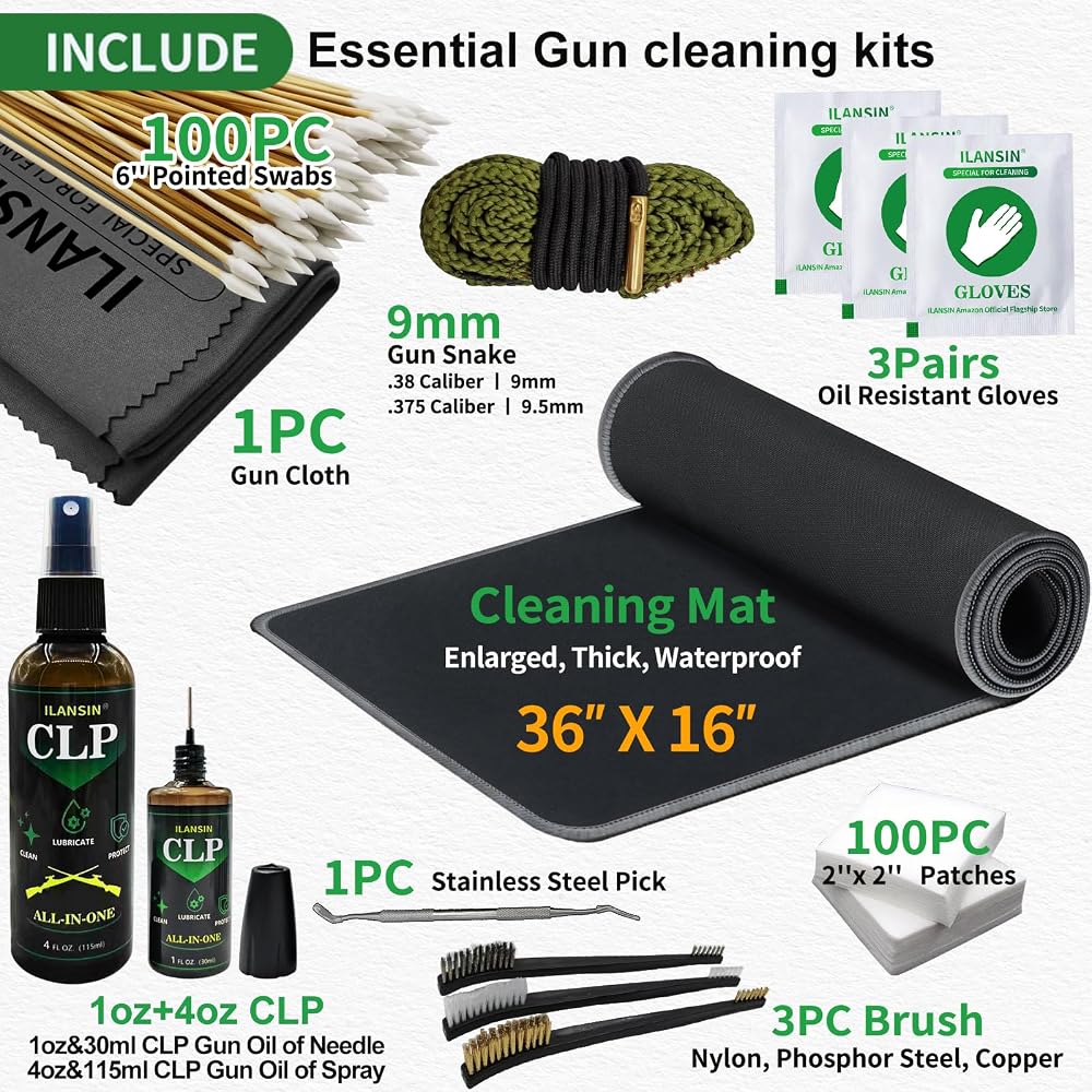 ILANSIN Large Mat(36"x 16")+ Universal /9mm Bore Cleaner+ CLP Oil Gun Cleaning Kits — ILANSIN OEM & wholesale gun cleaning supplies ILANSIN Large Mat(36"x 16")+ Universal /9mm Bore Cleaner+ CLP Oil Gun Cleaning Kits — ILANSIN OEM & wholesale gun cleaning supplies