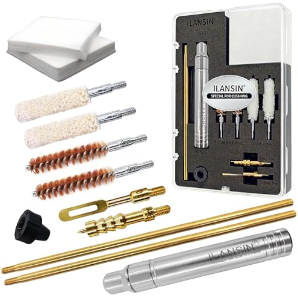 ILANSIN Pistol Basics Gun Cleaning Kit | .357 / 9mm / .375 / .38 Caliber | Rod, Jag, Mops, Patches | OEM & Wholesale
