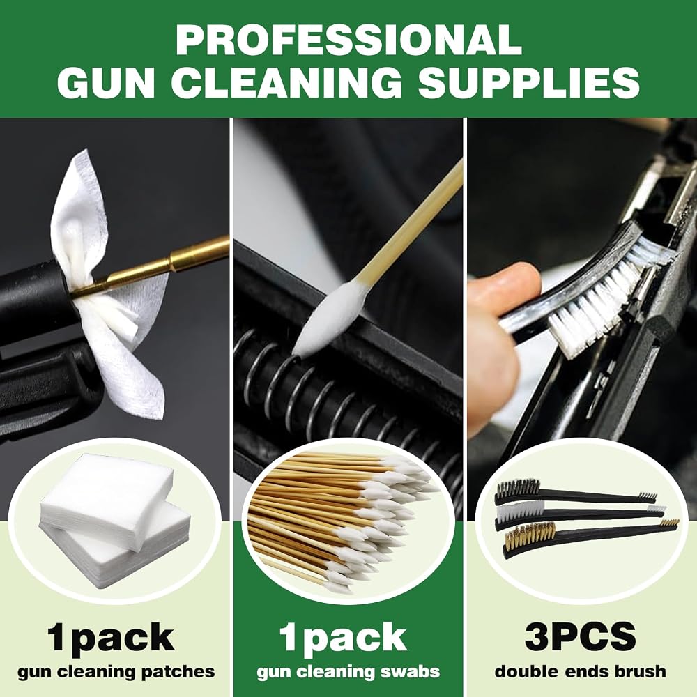 Universal Gun Cleaning Kit with Oil Bag - 7 Calibers Universal Gun Cleaning Kit with Oil Bag - 7 Calibers